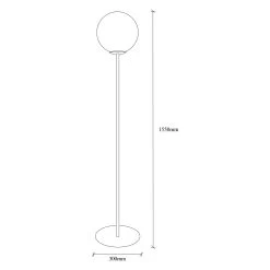 Lampadaire Tatum | Corps En Métal | Chapeau En Verre | Hauteur 155 Cm | Noir Blanc -Magasin De Meubles 584TTM1516 20 203 9870