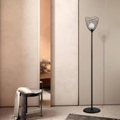 Lampadaire Tatum | Corps En Métal | Noir | Hauteur 158cm -Magasin De Meubles 584TTM1522 20 202 5e3d