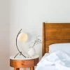 Tatum" Lampe De Table | Blanc Vintage | Métal Et Verre | 43 Cm De Hauteur