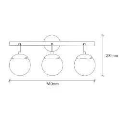 Lampe Murale Tatum | Corps En Fer | Capuchon En Verre | 61x28cm -Magasin De Meubles 584TTM1911 20 203 72ad