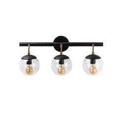 Lampe Murale Tatum - Corps En Métal, Capuchon En Verre | Noir | 61 X 28 Cm -Magasin De Meubles 584TTM1950 20 204 84bb