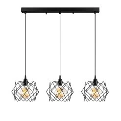 Tatum Chandelier | Corps En Métal | Hauteur Réglable | 98x24cm | Noir -Magasin De Meubles 584TTM2113 20 205 5338