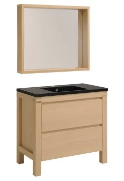Meuble Lavabo Et Miroir Erwin 90 Cm
