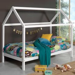 Lit Cabane Dallas 1 90x200 - Blanc