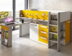 Lit Combiné Beau Avec Bureau - Jaune