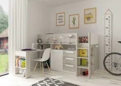 Lit Combiné Beau 90x200 Avec Bureau - Blanc -Magasin De Meubles 6017 000 ca69