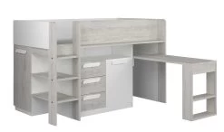 Lit Combiné Beau 90x200 Avec Bureau - Blanc -Magasin De Meubles 6017 100 382f