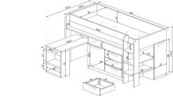 Lit Combiné Beau 90x200 Avec Bureau - Vieux Rose 11 Lit Combiné Beau 90x200 Avec Bureau - Vieux Rose -Magasin De Meubles 6017 6018 6019 6020 300 e898