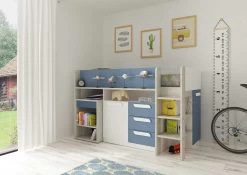 Lit Combiné Beau 90x200 Avec Bureau - Bleu Foncé -Magasin De Meubles 6018 001 e4ac
