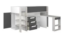 Lit Combiné Beau 90x200 Avec Bureau - Gris Ombre -Magasin De Meubles 6020 150 029e