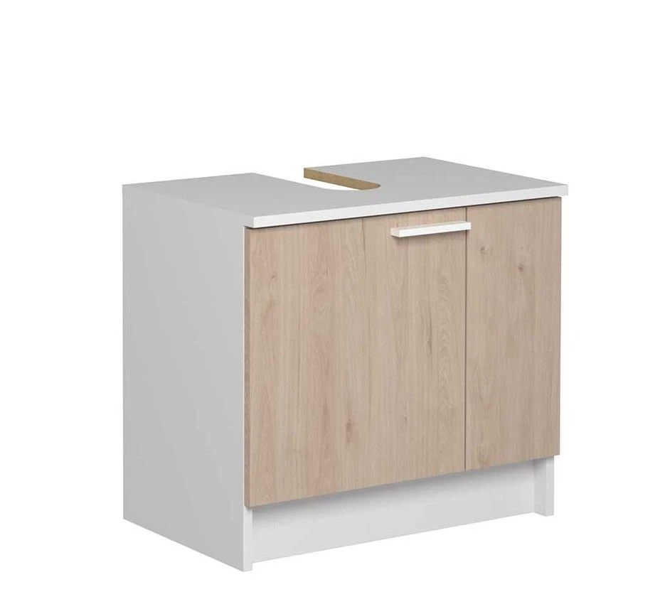 Meuble Sous Lavabo Wessel à 2 Portes - Chêne/blanc 6 Meuble Sous Lavabo Wessel à 2 Portes - Chêne/blanc – Image 6