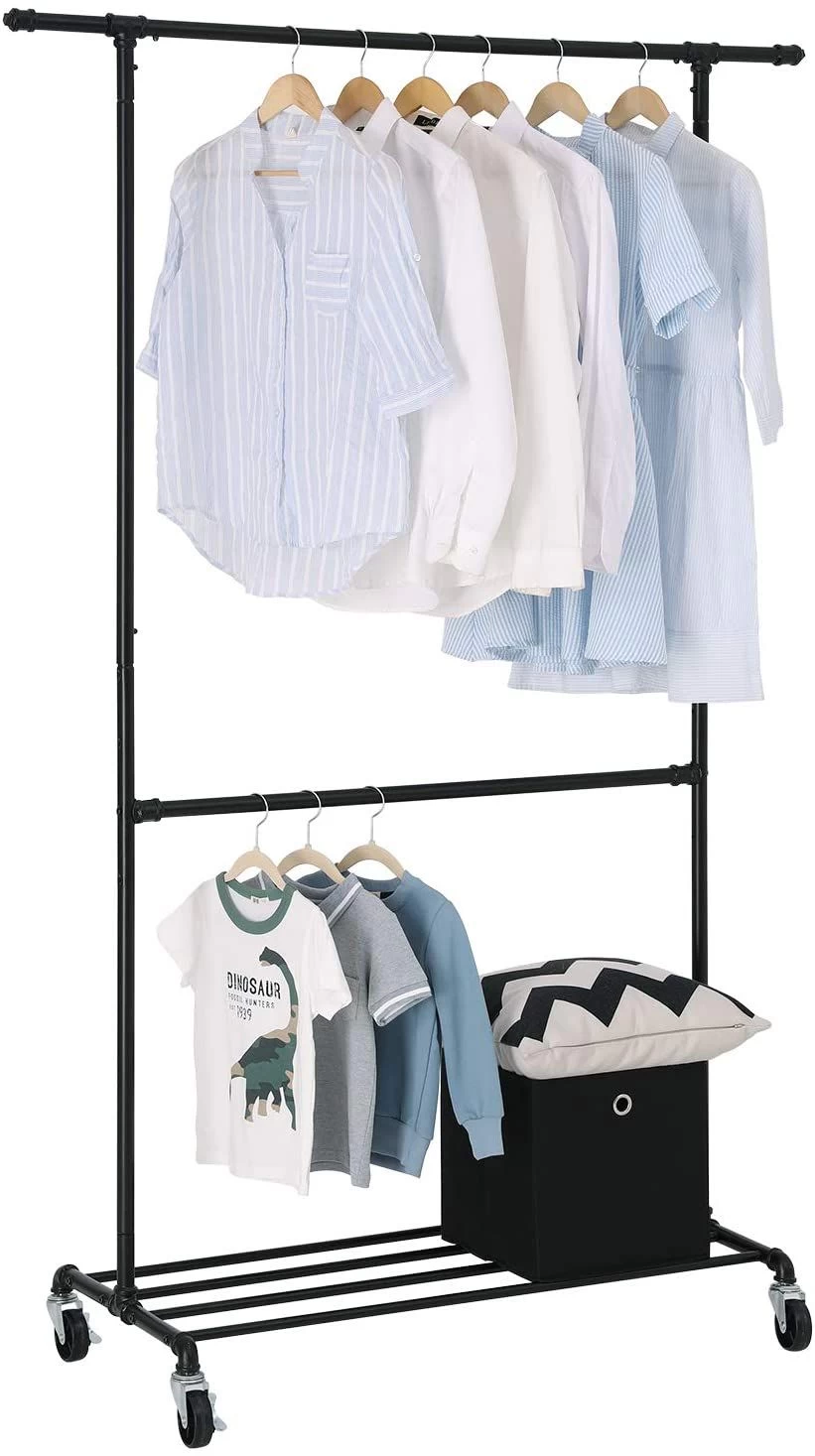 Songmics PORTE-VÊTEMENTS INDUSTRIEL CHIC Sur Roulettes - Charge 110Kg 5 Songmics PORTE-VÊTEMENTS INDUSTRIEL CHIC Sur Roulettes - Charge 110Kg – Image 5