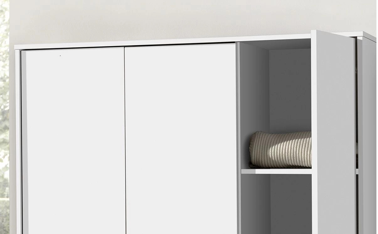 Armoire Ray 120cm Avec 3 Portes - Blanc 6 Armoire Ray 120cm Avec 3 Portes - Blanc – Image 6