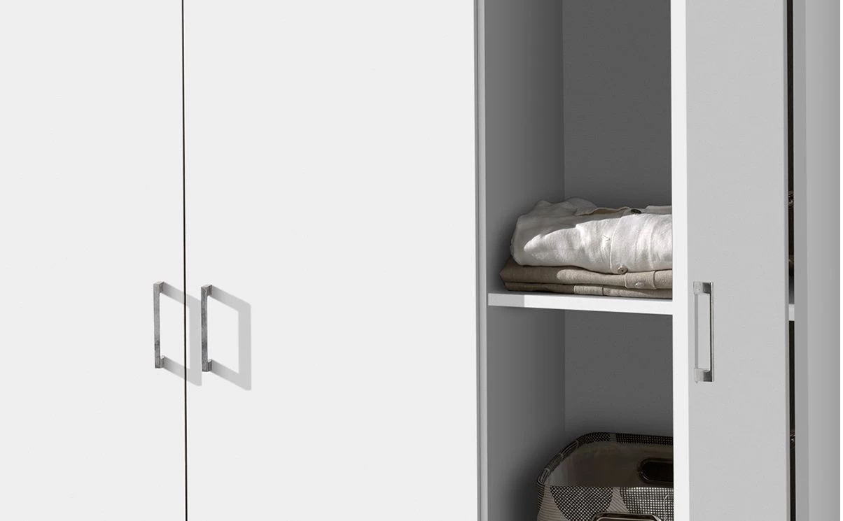 Armoire Ray 120cm Avec 3 Portes - Blanc 4 Armoire Ray 120cm Avec 3 Portes - Blanc – Image 4