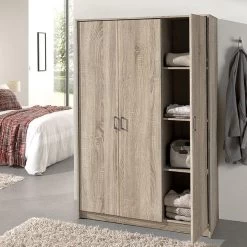 Armoire Ray 120cm Avec 3 Portes - Chêne Sonoma