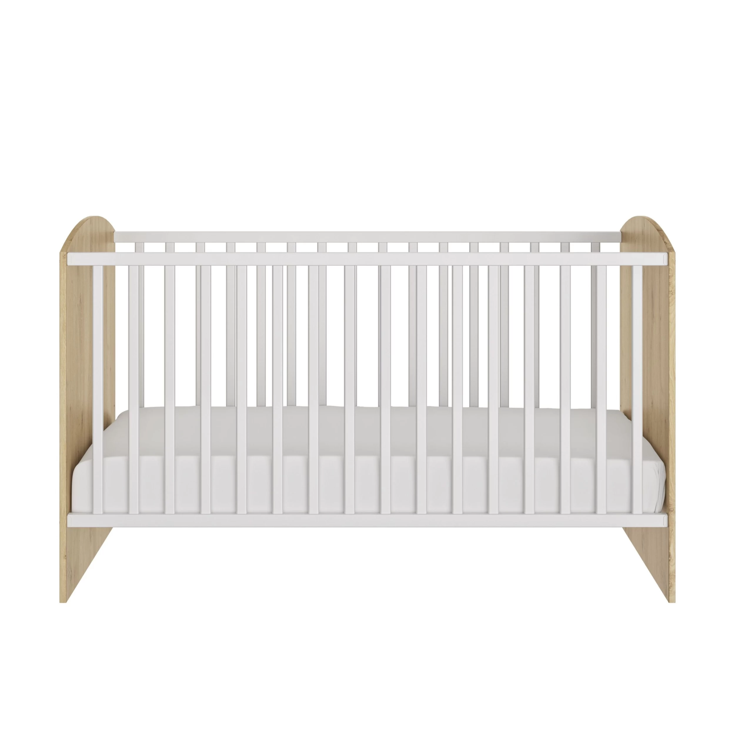 Lit Bébé Marta 70x140 - Blanc/chêne 4 Lit Bébé Marta 70x140 - Blanc/chêne – Image 4