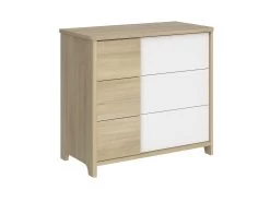 Commode Binno 3 Tiroirs - Chêne/blanc -Magasin De Meubles 6 SACHA CP0K MP3K 06 1P3K160 02 53dc