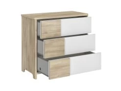 Commode Binno 3 Tiroirs - Chêne/blanc -Magasin De Meubles 6 SACHA CP0K MP3K 06 1P3K160 04 ac60