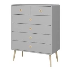 Chiffonnier Linz 6 Tiroirs - Gris -Magasin De Meubles 6e216bfd 7c10 454b a36e 0724e8e714cd e74c