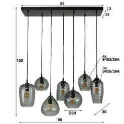 Suspension Jairo 7 Abat-jour - Verre Fumé -Magasin De Meubles 7080 39G 7 9ff2