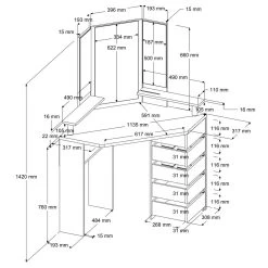 Coiffeuse Douce - Chêne -Magasin De Meubles 7385coif ecr mm ee53