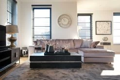 RICHMOND Table De Chevet Bony 50cm 1 Tiroir Motif à Chevrons - Noir/argent -Magasin De Meubles 7413 7417 10 2f83