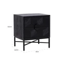 RICHMOND Commode Blax 2 Tiroirs - Noir -Magasin De Meubles 7544 6 723c