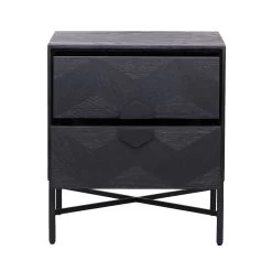RICHMOND Commode Blax 2 Tiroirs - Noir -Magasin De Meubles 7544 7 0e8e
