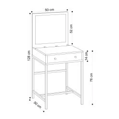 Mary" Table De Maquillage | Mélaminée | Pieds En Métal | Chêne Noir -Magasin De Meubles 793ELG4102 20 204 ee4d