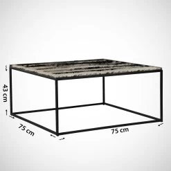 Table Basse élégante En Mélamine : Blanc/Noir -Magasin De Meubles 801CMY2853 20 203 f179