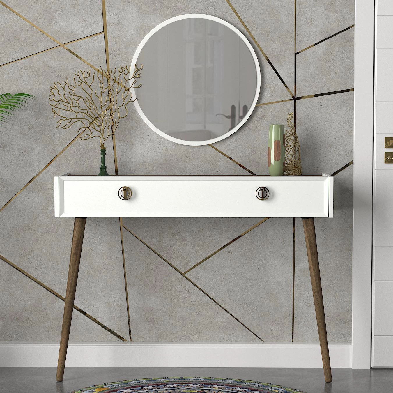 Buffet Tera Home - 120cm De Largeur - Noyer Blanc 1 Buffet Tera Home - 120cm De Largeur - Noyer Blanc