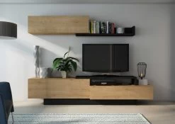 Meuble TV Izquierdo 240cm 3 Portes - Chêne Clair -Magasin De Meubles 8068 001 062e