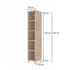 Colonne Ouverte Sefa Bas 25cm - Chêne Wotan -Magasin De Meubles 813.1.0081 5 7279