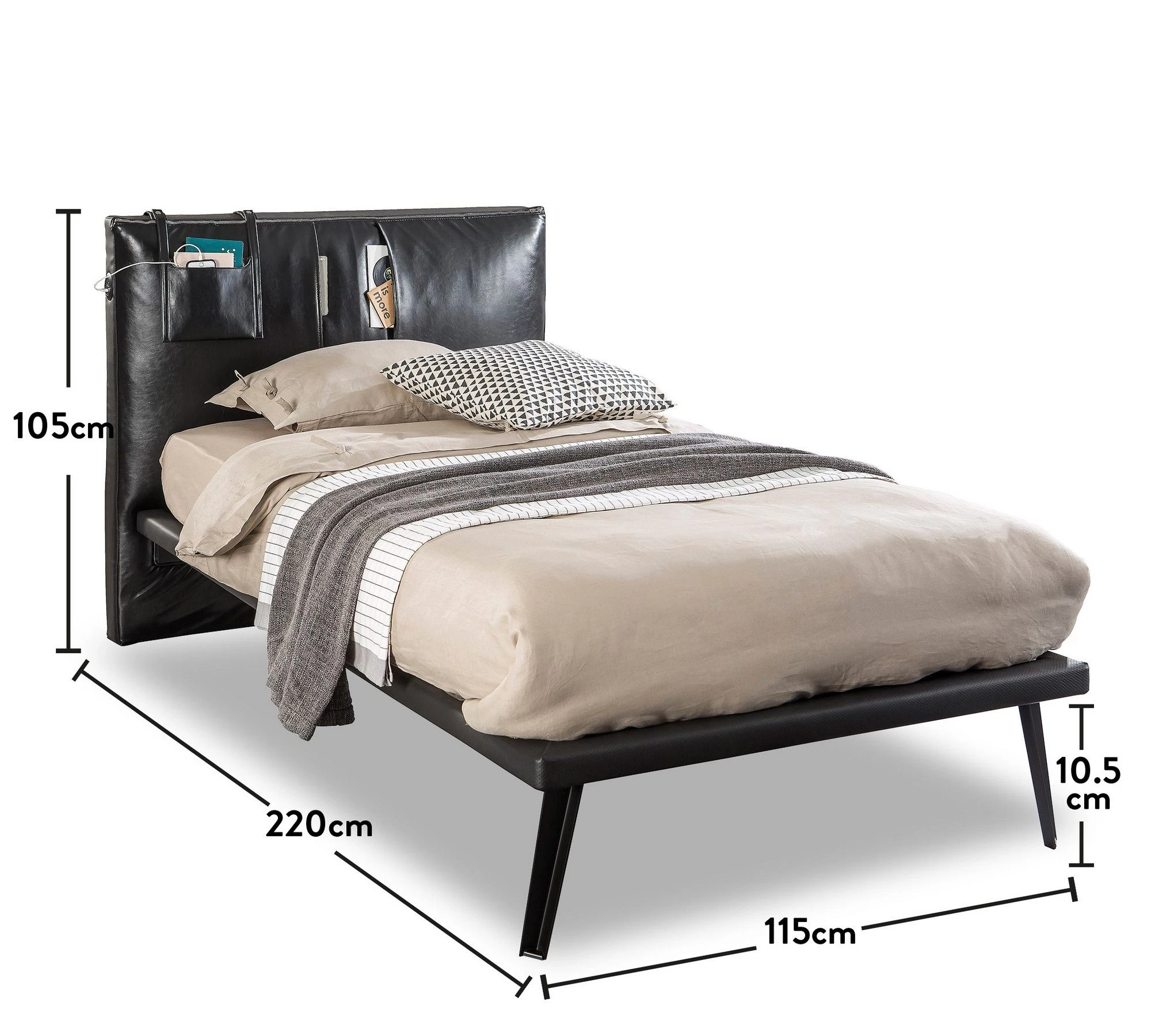 Lit Simple | 100% Mélaminé | Série Métal Foncé | Multicolore 2 Lit Simple | 100% Mélaminé | Série Métal Foncé | Multicolore – Image 2