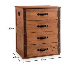 Commode | Epaisseur 18mm | 67x82x48 Cm | 4 Tiroirs | Fermeture Douce | Capacité 15kg | Sécurité Enfants | Multicolore -Magasin De Meubles 813CLK3416 20 207 d2e0