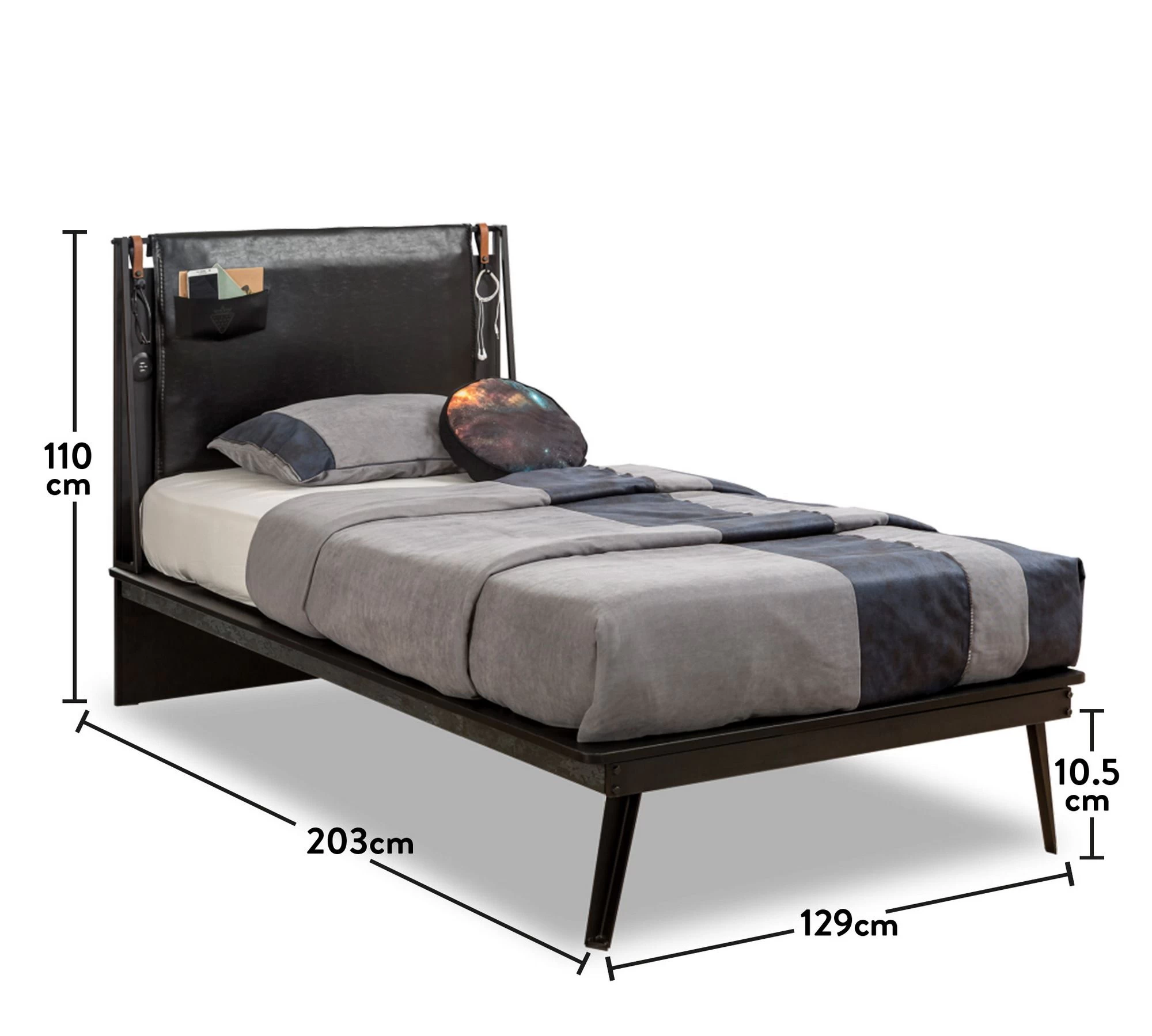 Lit Simple Design Kalune | 18mm Mélaminé | 129cmx110cmx203cm | Multicolore 2 Lit Simple Design Kalune | 18mm Mélaminé | 129cmx110cmx203cm | Multicolore – Image 2