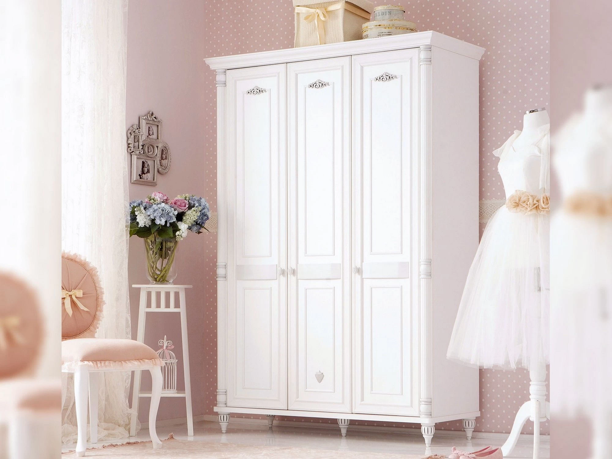 Armoire | 100% Panneau De Particules Mélaminé | Romantique Multicolore 1 Armoire | 100% Panneau De Particules Mélaminé | Romantique Multicolore