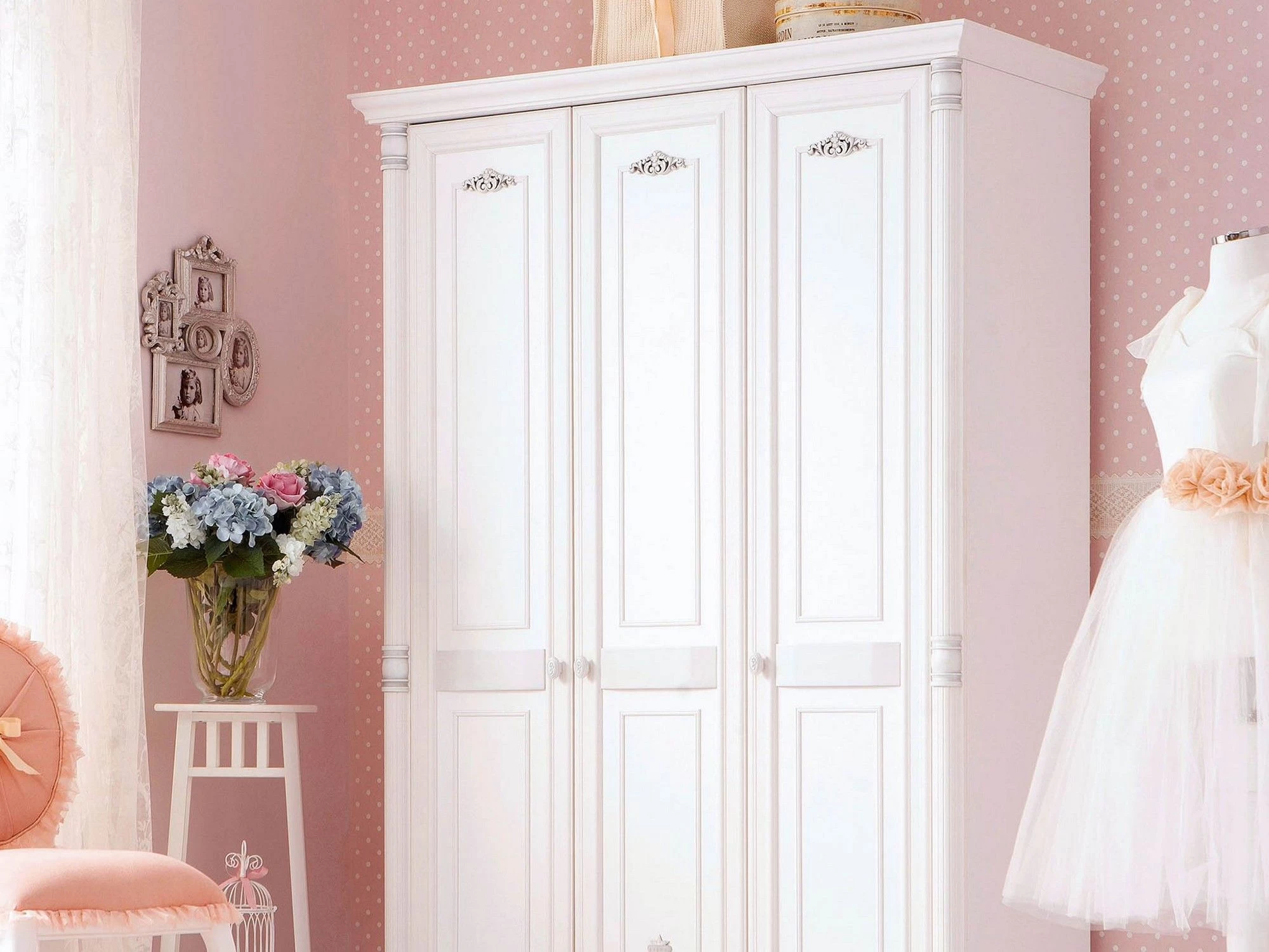 Armoire | 100% Panneau De Particules Mélaminé | Romantique Multicolore 9 Armoire | 100% Panneau De Particules Mélaminé | Romantique Multicolore – Image 9