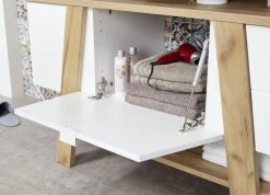 Meuble Sous-vasque Nove Mila 111cm 1 Porte Pliante - Blanc/chêne -Magasin De Meubles 8160 513 det klappe a 0bdc