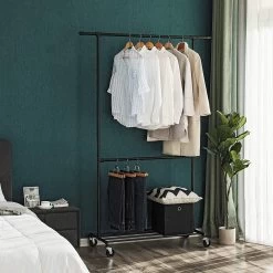 Songmics PORTE-VÊTEMENTS INDUSTRIEL CHIC Sur Roulettes - Charge 110Kg 12 Songmics PORTE-VÊTEMENTS INDUSTRIEL CHIC Sur Roulettes - Charge 110Kg -Magasin De Meubles 81c3L j1LHL. AC SL1500 7334