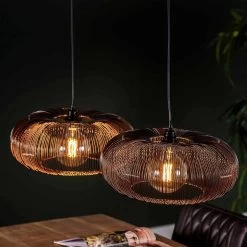 Suspension Chisa 2x Ø43 - Nickel Noir