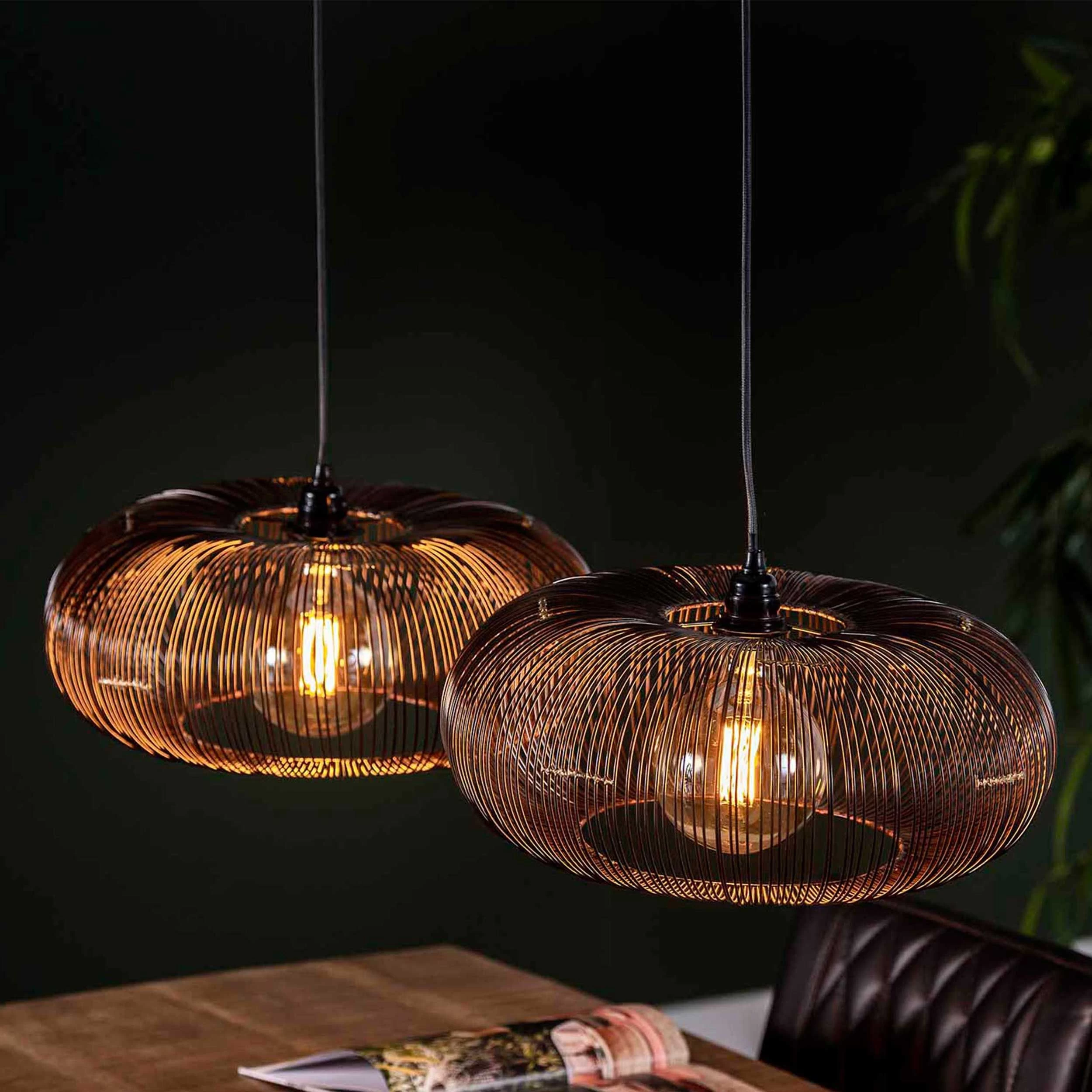 Suspension Chisa 2x Ø43 - Nickel Noir 1 Suspension Chisa 2x Ø43 - Nickel Noir