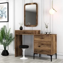 Woody Fashion Dresser" | 100% Mélaminé | Pieds En Métal | Noyer -Magasin De Meubles 845HCT1211 2 182a