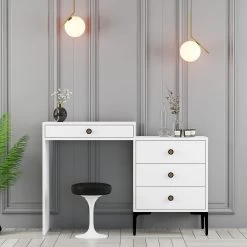 Woody Fashion Makeup Table" | 100% Mélamine | Blanc | Epaisseur 18mm