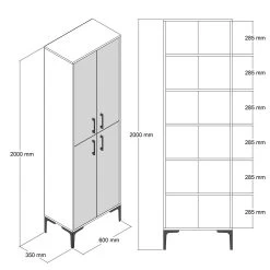 Woody Fashion Multi-Purpose Cabinet | 18mm Thick | White Metal Leg -Magasin De Meubles 845HCT3924 20 206 90dc