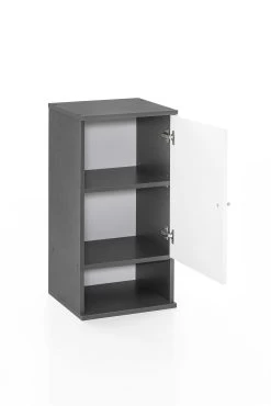 Meuble Suspendu Benja 1 Porte - Blanc/gris Graphite -Magasin De Meubles 85006 63 0 75 offen adc4