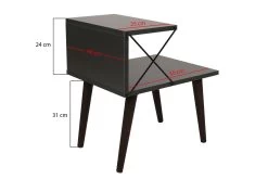 Table De Nuit | 100% Mélamine | Epaisseur 18mm | Pieds En Hêtre | Anthracite -Magasin De Meubles 854KLN3305 20 2011 87d8