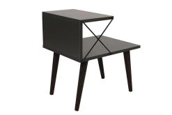 Table De Nuit | 100% Mélamine | Epaisseur 18mm | Pieds En Hêtre | Anthracite -Magasin De Meubles 854KLN3305 20 206 7482