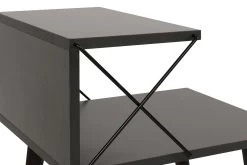 Table De Nuit | 100% Mélamine | Epaisseur 18mm | Pieds En Hêtre | Anthracite -Magasin De Meubles 854KLN3305 20 209 e057