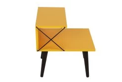 Table De Nuit En Mélaminé 18mm Avec Pieds En Hêtre | Jaune -Magasin De Meubles 854KLN3309 20 206 b009